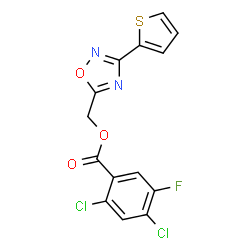 ChemSpider 2D Image | [3-(2-Thienyl)-1,2,4-oxadiazol-5-yl]methyl 2,4-dichloro-5-fluorobenzoate | C14H7Cl2FN2O3S