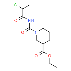 ChemSpider 2D Image | Ethyl 1-[(2-chloropropanoyl)carbamoyl]-3-piperidinecarboxylate | C12H19ClN2O4