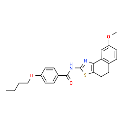 ChemSpider 2D Image | 4-Butoxy-N-(8-methoxy-4,5-dihydronaphtho[1,2-d][1,3]thiazol-2-yl)benzamide | C23H24N2O3S