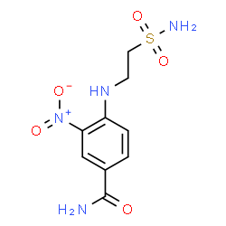 ChemSpider 2D Image | 3-Nitro-4-[(2-sulfamoylethyl)amino]benzamide | C9H12N4O5S