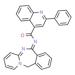 ChemSpider 2D Image | 2-Phenyl-N-[(6Z)-pyrido[1,2-b][2,4]benzodiazepin-6(11H)-ylidene]-4-quinolinecarboxamide | C29H20N4O