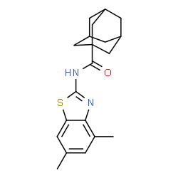 ChemSpider 2D Image | N-(4,6-Dimethyl-1,3-benzothiazol-2-yl)-1-adamantanecarboxamide | C20H24N2OS