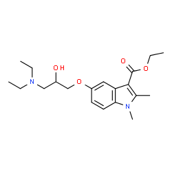 ChemSpider 2D Image | Ethyl 5-[3-(diethylamino)-2-hydroxypropoxy]-1,2-dimethyl-1H-indole-3-carboxylate | C20H30N2O4