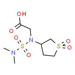 ChemSpider 2D Image | N-(Dimethylsulfamoyl)-N-(1,1-dioxidotetrahydro-3-thiophenyl)glycine | C8H16N2O6S2