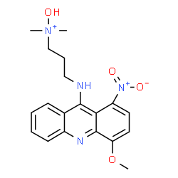 ChemSpider 2D Image | Hydroxy{3-[(4-methoxy-1-nitro-9-acridinyl)amino]propyl}dimethylammonium | C19H23N4O4