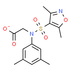 ChemSpider 2D Image | {[(3,5-Dimethyl-1,2-oxazol-4-yl)sulfonyl](3,5-dimethylphenyl)amino}acetate | C15H17N2O5S
