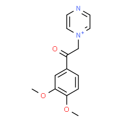 ChemSpider 2D Image | 1-[2-(3,4-Dimethoxyphenyl)-2-oxoethyl]pyrazin-1-iumato(2-) | C14H15N2O3