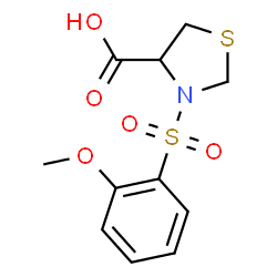 ChemSpider 2D Image | 3-[(2-Methoxyphenyl)sulfonyl]-1,3-thiazolidine-4-carboxylic acid | C11H13NO5S2