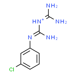 ChemSpider 2D Image | Diamino-N-[N'-(3-chlorophenyl)carbamimidoyl]methaniminium | C8H11ClN5