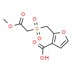 ChemSpider 2D Image | 2-{[(2-Methoxy-2-oxoethyl)sulfonyl]methyl}-3-furoic acid | C9H10O7S