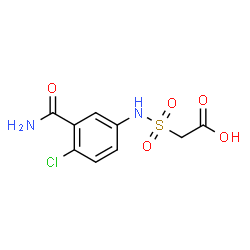 ChemSpider 2D Image | [(3-Carbamoyl-4-chlorophenyl)sulfamoyl]acetic acid | C9H9ClN2O5S