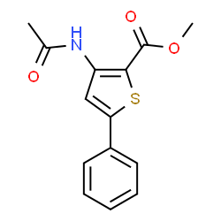 ChemSpider 2D Image | Methyl 3-acetamido-5-phenyl-2-thiophenecarboxylate | C14H13NO3S