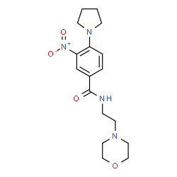 ChemSpider 2D Image | N-[2-(4-Morpholinyl)ethyl]-3-nitro-4-(1-pyrrolidinyl)benzamide | C17H24N4O4
