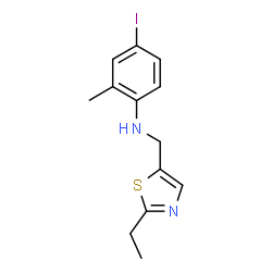 ChemSpider 2D Image | N-[(2-Ethyl-1,3-thiazol-5-yl)methyl]-4-iodo-2-methylaniline | C13H15IN2S