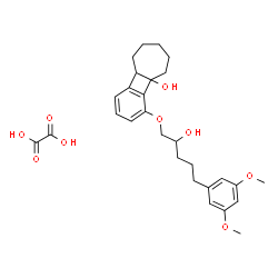 ChemSpider 2D Image | 4-{[5-(3,5-Dimethoxyphenyl)-2-hydroxypentyl]oxy}-5,6,7,8,9,9a-hexahydro-4bH-benzo[3,4]cyclobuta[1,2][7]annulen-4b-ol - ethanedioic acid (1:1) | C28H36O9