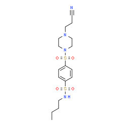 ChemSpider 2D Image | N-Butyl-4-{[4-(2-cyanoethyl)-1-piperazinyl]sulfonyl}benzenesulfonamide | C17H26N4O4S2