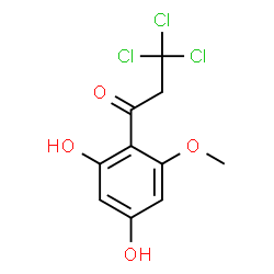 ChemSpider 2D Image | 3,3,3-Trichloro-1-(2,4-dihydroxy-6-methoxyphenyl)-1-propanone | C10H9Cl3O4