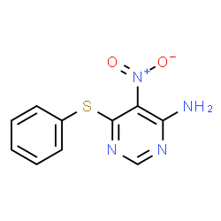 ChemSpider 2D Image | 5-Nitro-6-(phenylsulfanyl)-4-pyrimidinamine | C10H8N4O2S