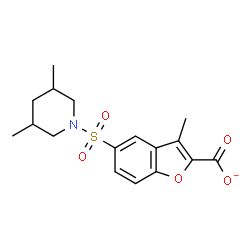 ChemSpider 2D Image | 5-[(3,5-Dimethyl-1-piperidinyl)sulfonyl]-3-methyl-1-benzofuran-2-carboxylate | C17H20NO5S