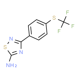 ChemSpider 2D Image | 3-{4-[(Trifluoromethyl)sulfanyl]phenyl}-1,2,4-thiadiazol-5-amine | C9H6F3N3S2