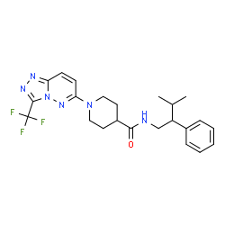 ChemSpider 2D Image | N-(3-Methyl-2-phenylbutyl)-1-[3-(trifluoromethyl)[1,2,4]triazolo[4,3-b]pyridazin-6-yl]-4-piperidinecarboxamide | C23H27F3N6O