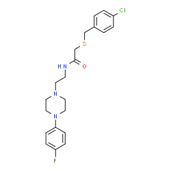 ChemSpider 2D Image | 2-[(4-Chlorobenzyl)sulfanyl]-N-{2-[4-(4-fluorophenyl)-1-piperazinyl]ethyl}acetamide | C21H25ClFN3OS