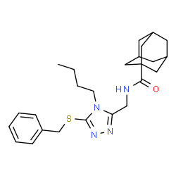 ChemSpider 2D Image | N-{[5-(Benzylsulfanyl)-4-butyl-4H-1,2,4-triazol-3-yl]methyl}-1-adamantanecarboxamide | C25H34N4OS