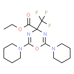 ChemSpider 2D Image | Ethyl 2,6-di(1-piperidinyl)-4-(trifluoromethyl)-4H-1,3,5-oxadiazine-4-carboxylate | C17H25F3N4O3