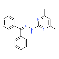 ChemSpider 2D Image | 2-[2-(Diphenylmethylene)hydrazino]-4,6-dimethylpyrimidine | C19H18N4