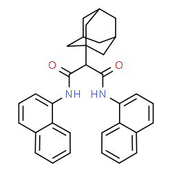 ChemSpider 2D Image | 2-(Adamantan-1-yl)-N,N'-di(1-naphthyl)malonamide | C33H32N2O2