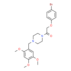 ChemSpider 2D Image | 2-(4-Bromophenoxy)-1-[4-(2,4,5-trimethoxybenzyl)-1-piperazinyl]ethanone | C22H27BrN2O5