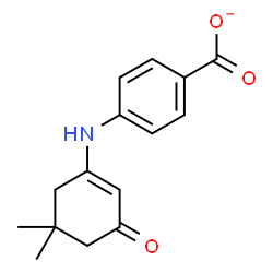 ChemSpider 2D Image | 4-[(5,5-Dimethyl-3-oxo-1-cyclohexen-1-yl)amino]benzoate | C15H16NO3