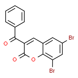 ChemSpider 2D Image | 3-Benzoyl-6,8-dibromo-2H-chromen-2-one | C16H8Br2O3