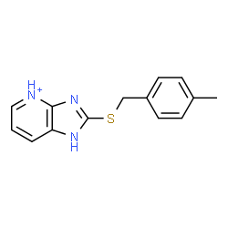ChemSpider 2D Image | 2-[(4-Methylbenzyl)sulfanyl]-1H-imidazo[4,5-b]pyridin-4-ium | C14H14N3S