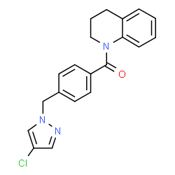ChemSpider 2D Image | {4-[(4-Chloro-1H-pyrazol-1-yl)methyl]phenyl}(3,4-dihydro-1(2H)-quinolinyl)methanone | C20H18ClN3O