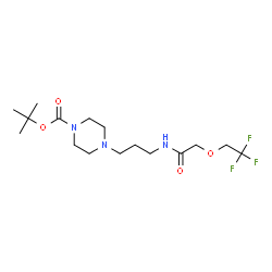 ChemSpider 2D Image | 2-Methyl-2-propanyl 4-(3-{[(2,2,2-trifluoroethoxy)acetyl]amino}propyl)-1-piperazinecarboxylate | C16H28F3N3O4