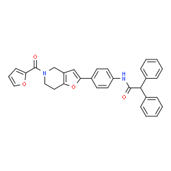 ChemSpider 2D Image | N-{4-[5-(2-Furoyl)-4,5,6,7-tetrahydrofuro[3,2-c]pyridin-2-yl]phenyl}-2,2-diphenylacetamide | C32H26N2O4