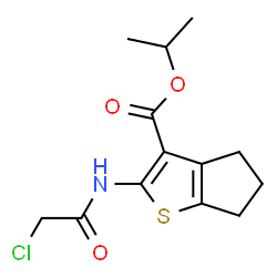 ChemSpider 2D Image | Isopropyl 2-[(chloroacetyl)amino]-5,6-dihydro-4H-cyclopenta[b]thiophene-3-carboxylate | C13H16ClNO3S
