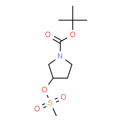 ChemSpider 2D Image | tert-butyl 3-(methanesulfonyloxy)pyrrolidine-1-carboxylate | C10H19NO5S
