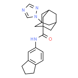 ChemSpider 2D Image | N-(2,3-Dihydro-1H-inden-5-yl)-3-(1H-1,2,4-triazol-1-yl)-1-adamantanecarboxamide | C22H26N4O