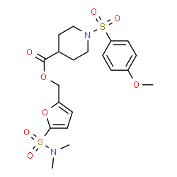 ChemSpider 2D Image | [5-(Dimethylsulfamoyl)-2-furyl]methyl 1-[(4-methoxyphenyl)sulfonyl]-4-piperidinecarboxylate | C20H26N2O8S2