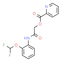ChemSpider 2D Image | 2-{[2-(Difluoromethoxy)phenyl]amino}-2-oxoethyl 2-pyridinecarboxylate | C15H12F2N2O4