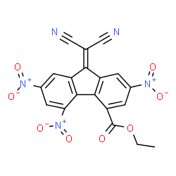 ChemSpider 2D Image | Ethyl 9-(dicyanomethylene)-2,5,7-trinitro-9H-fluorene-4-carboxylate | C19H9N5O8