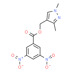 ChemSpider 2D Image | (1,3-Dimethyl-1H-pyrazol-4-yl)methyl 3,5-dinitrobenzoate | C13H12N4O6