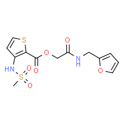 ChemSpider 2D Image | 2-[(2-Furylmethyl)amino]-2-oxoethyl 3-[(methylsulfonyl)amino]-2-thiophenecarboxylate | C13H14N2O6S2