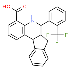 ChemSpider 2D Image | 6-[2-(Trifluoromethyl)phenyl]-6,6a,7,11b-tetrahydro-5H-indeno[2,1-c]quinoline-4-carboxylic acid | C24H18F3NO2