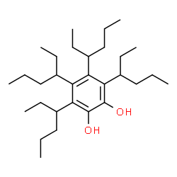 ChemSpider 2D Image | 3,4,5,6-Tetra(3-hexanyl)-1,2-benzenediol | C30H54O2