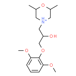 ChemSpider 2D Image | 4-[3-(2,6-Dimethoxyphenoxy)-2-hydroxypropyl]-2,6-dimethylmorpholin-4-ium | C17H28NO5