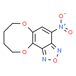 ChemSpider 2D Image | 4-Nitro-7,8,9,10-tetrahydro[1,4]dioxocino[2,3-e][2,1,3]benzoxadiazole | C10H9N3O5