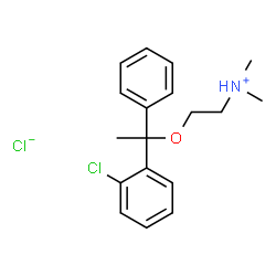 ChemSpider 2D Image | 2-[1-(2-Chlorophenyl)-1-phenylethoxy]-N,N-dimethylethanaminium chloride | C18H23Cl2NO
